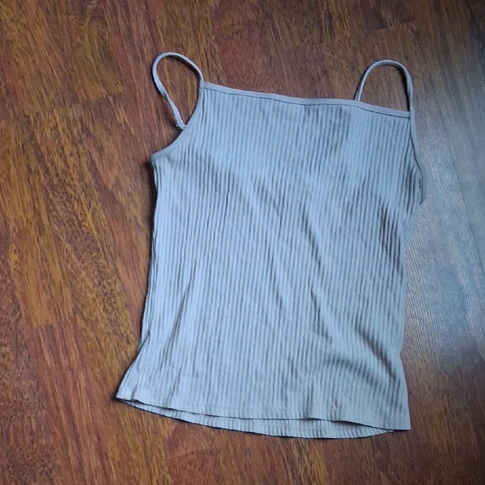 Stylish Beige Ribbed Camisole for Women